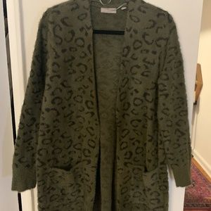 Olive Animal Print Cardigan